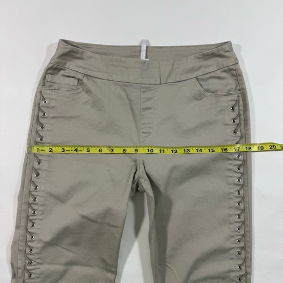 Lulu B Pull On Skinny Pants Grey Side Lace Design - Picture 5 of 9